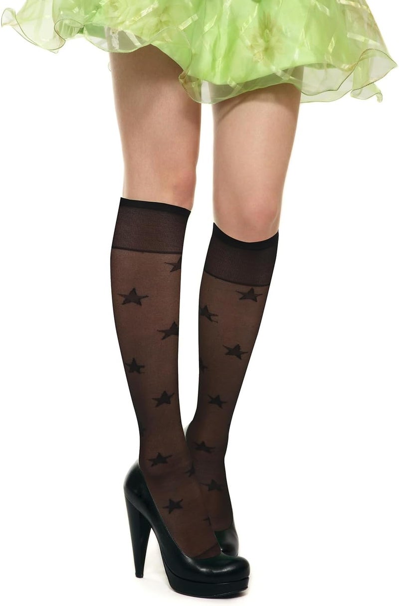 Benefeet Sox Womens Lace Knee High Socks Girls Sheer Mesh Knee High Stockings Cute Fishnet Lolita Calf Sock - Image 3